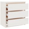 Mesita De Noche Madera Maciza De Mango Blanco 60x36x64 Cm