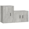 Set De Muebles De Tv 2 Piezas Madera Contrachapada Gris Hormigón