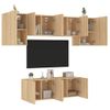 Muebles De Tv De Pared 6 Piezas Madera De Ingeniería Roble Sonoma