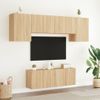 Muebles De Tv De Pared 6 Piezas Madera De Ingeniería Roble Sonoma