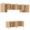 Muebles De Tv De Pared 6 Piezas Madera De Ingeniería Roble Sonoma