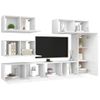 Juego De Mueble Para Tv De 6 Piezas Aglomerado Blanco