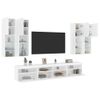 Muebles De Tv De Pared Con Luces Led 7 Piezas Blanco