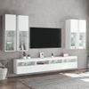 Muebles De Tv De Pared Con Luces Led 7 Piezas Blanco