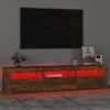 Mueble De Tv Con Luces Led Color Roble Ahumado 180x35x40 Cm