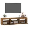 Mueble De Tv Con Luces Led Color Roble Ahumado 180x35x40 Cm