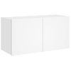 Mueble De Tv De Pared Con Luces Led Blanco 80x35x41 Cm