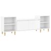 Mueble Para Tv Madera Contrachapada Blanco Brillo 160x35x55 Cm