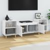 Mueble Para Tv Madera Contrachapada Blanco Brillo 160x35x55 Cm