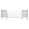 Mueble Para Tv Madera Contrachapada Blanco Brillo 160x35x55 Cm