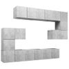 Set De Muebles De Salón 10 Piezas Madera Ingeniería Gris Hormigón