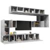 Set De Muebles De Salón 10 Piezas Madera Ingeniería Gris Hormigón