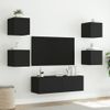 Muebles De Tv De Pared Con Luces Led 5 Piezas Negro