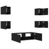 Muebles De Tv De Pared Con Luces Led 5 Piezas Negro