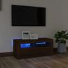 Mueble De Tv Con Luces Led Roble Marrón 90x35x40 Cm