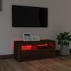 Mueble De Tv Con Luces Led Roble Marrón 90x35x40 Cm