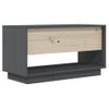 Mueble De Tv De Madera Maciza De Pino Gris 74x34x40 Cm