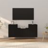 Set De Muebles Para Tv 3 Piezas Madera Contrachapada Negro