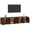 Set De Muebles De Tv 4 Piezas Madera Contrachapada Roble Ahumado