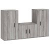 Set De Muebles Para Tv 3 Piezas Madera Contrachapada Gris Sonoma