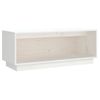 Mueble De Tv De Madera Maciza De Pino Blanco 90x35x35 Cm