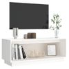 Mueble De Tv De Madera Maciza De Pino Blanco 90x35x35 Cm