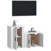 Set De Muebles De Tv 2 Piezas Madera Contrachapada Blanco