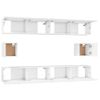 Set De Muebles Para Tv 6 Piezas Madera Contrachapada Blanco