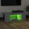 Mueble De Tv Con Luces Led Gris Sonoma 90x39x30 Cm