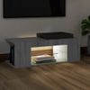 Mueble De Tv Con Luces Led Gris Sonoma 90x39x30 Cm