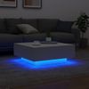 Mesa De Centro Con Luces Led Blanco 80x80x31 Cm