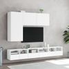 Muebles De Tv De Pared 5 Piezas Madera De Ingeniería Blanco