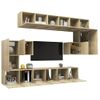 Muebles De Pared De Tv 10 Piezas Aglomerado Color Roble Sonoma