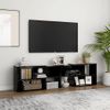 Mueble De Tv Madera Contrachapada Negro 149x30x52 Cm