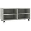 Mueble De Tv Con Ruedas Contrachapada Gris Hormigón 90x35x35 Cm