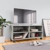 Mueble De Tv Con Ruedas Contrachapada Gris Hormigón 90x35x35 Cm