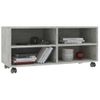 Mueble De Tv Con Ruedas Contrachapada Gris Hormigón 90x35x35 Cm