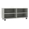 Mueble De Tv Con Ruedas Contrachapada Gris Hormigón 90x35x35 Cm