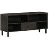 Mueble De Tv Madera Maciza De Mango Negro 100x33x46 Cm