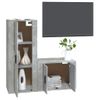 Set De Muebles De Tv 2 Piezas Madera Contrachapada Gris Hormigón