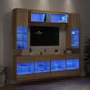 Muebles De Tv De Pared Con Luces Led 6 Piezas Roble Sonoma