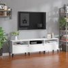 Mueble De Tv Madera Contrachapada Blanco 150x30x44,5 Cm