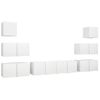 Set De Mueble Para Tv De 8 Piezas Madera Contrachapada Blanco