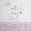 10xdiez Juego De Sábanas Cuna Franela Little Moon Blanco/rosa  | (cuna - 60x120 Cm - Rosa)