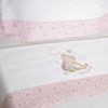 10xdiez Juego De Sábanas Cuna Oso 292 Blanco/rosa  | (cuna - 60x120 Cm - Blanco)