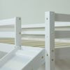 Cama Semi-alta 90x200cm Para Niños Tobogán Y Escalera Madera Blanca Y Lona Negra Pirata Lit06121