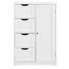 Mueble De Baño Mdf Blanco Lacado 3 Áreas De Almacenamiento + 4 Cajones 81x55x30 Cm 03_0000781