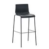 Taburete De Bar Silla Alta Forma Curva Con Respaldo Con Base De 4 Pies De Metal Negro Y Plástico Negro M10_004512