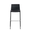 Taburete De Bar Silla Alta Forma Curva Con Respaldo Con Base De 4 Pies De Metal Negro Y Plástico Negro M10_004512