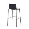 Taburete De Bar Silla Alta Forma Curva Con Respaldo Con Base De 4 Pies De Metal Negro Y Plástico Negro M10_004512